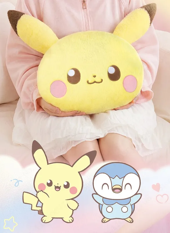 New Pokemon Pikachu Piplup 40cm Large Stuffed Plush Doll Cute Soft Cushion Pillow Home Decoration Collectible Toy Birthday Gift