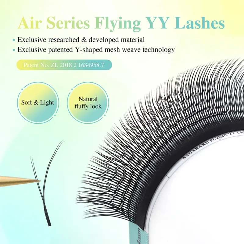Flying YY Fox Eye Lashes Y Shape Eyelash Extensions Soft Natural Premade Volume Fans Bundle Eyelashes Makeup