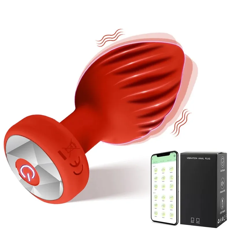 Wireless Bluetooth Anal Plug Vibrator Female Vagin Stimulator APP Remote Control Butt Plug Massager Adult Sex Toys for Man Women