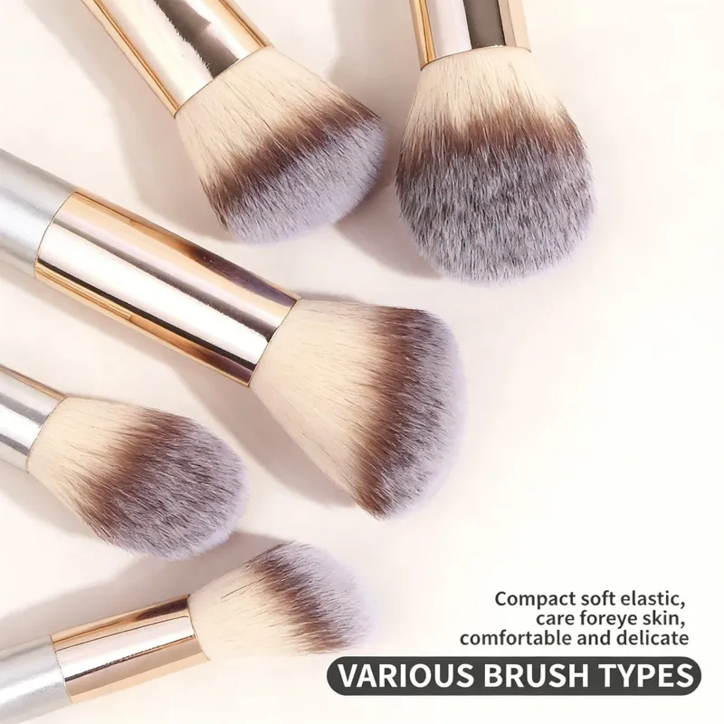 17Pcs Makeup Brush Set with Powder Puff Soft Foundation Blush Contour Powder & Eyeshadow Brushes Professional Cosmetic Tool