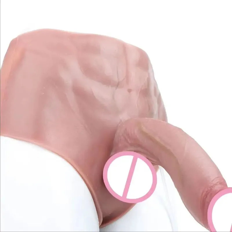 Black Nude Silicone Squirting Panties With Simulated Solid Penis Strapon Big Realistic Ejaculation Dildo Sex Toy For Women