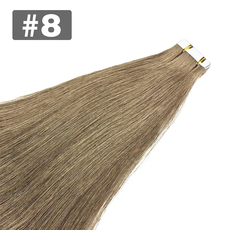 20pcs Tape In Human Hair Extensions Straight Invisible Seamless Natural Black 100% Brazilian Human Hair Tape Ins Hair Extensions