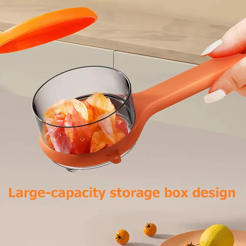 Peeler with Storage Box Fruit and Vegetable Peeler Double-Sided Stainless Steel Multi-Functional Peeler Suitable for Kitchen