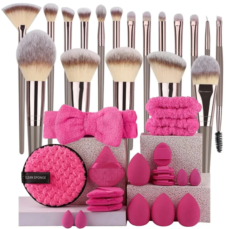 Premium Makeup Brushes Set Including Makeup Brushes Hairband Wrist Sponge Ball Powder Puff Silicone Cleaning Makeup Brush Tool — image 10