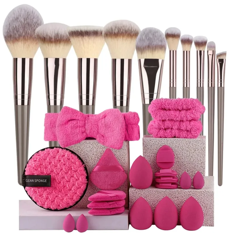 Premium Makeup Brushes Set Including Makeup Brushes Hairband Wrist Sponge Ball Powder Puff Silicone Cleaning Makeup Brush Tool — image 12