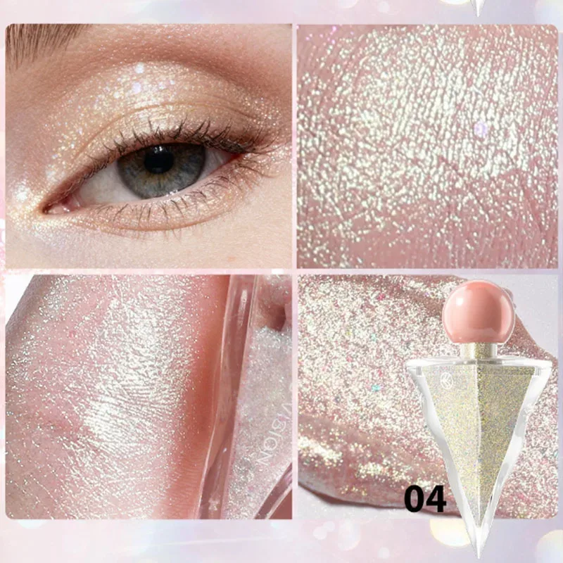 3 Colors Glitter Liquid Eyeshadow Set Shimmer Sparkly Metallic Eye Shadow Multi-Functional Highlighter Enhances Luster Lightweight Water-based Long Lasting Shiny Eye Makeup For Party Festival.