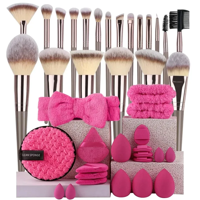 Premium Makeup Brushes Set Including Makeup Brushes Hairband Wrist Sponge Ball Powder Puff Silicone Cleaning Makeup Brush Tool — image 4