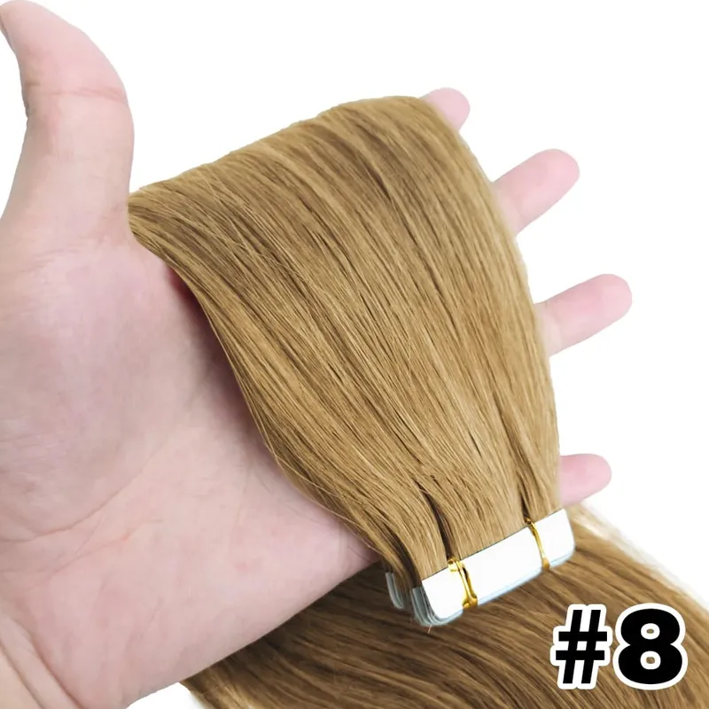 Tape In Hair Extensions Remy 100 Human Hair Straight Seamless Skin Weft Tape Hair Extensions Natural Black Hair For Women