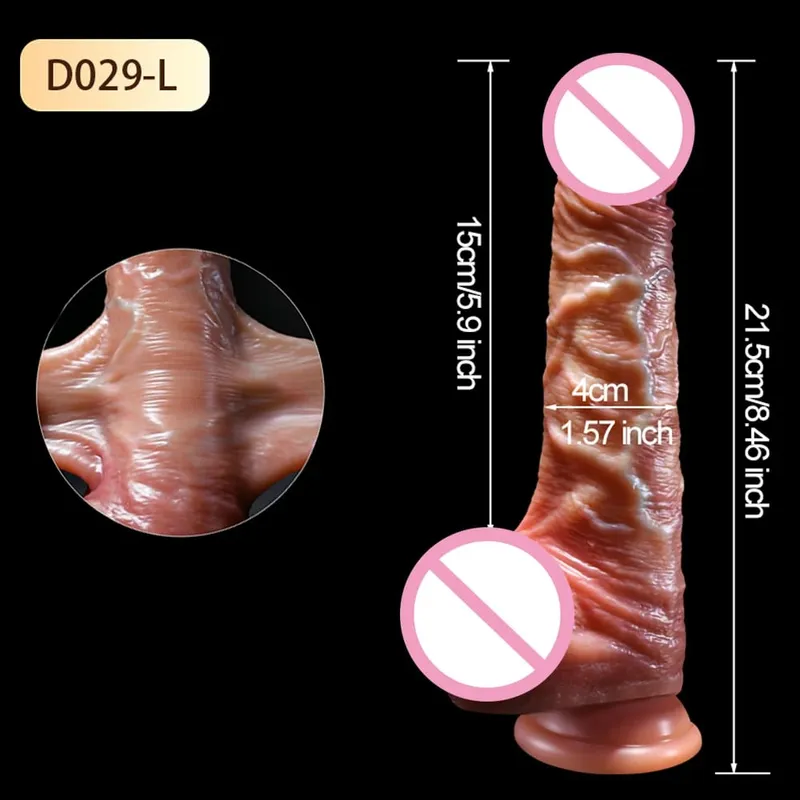 Realistic Silicone Dildo Black Soft Penis Sliding Foreskin Cock Male Genitals Vaginal Masturbation Suction Cup Dick Anal Sex Toy — image 12