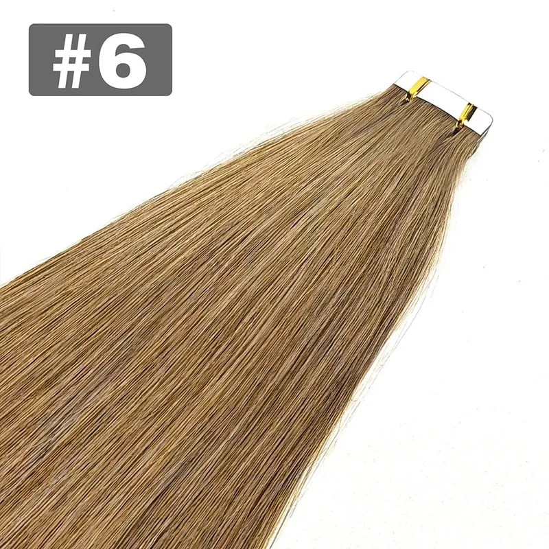 Dark Brown Tape In Hair Extensions Human Hair 20pcs 100% Remy Human Hair Straight Seamless Invisible Tape In Hair Extensions — image 13