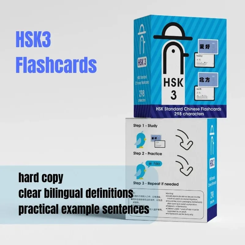 HSK 1 2 3 4 Flashcards Chinese Vocabulary Cards English Bilingual Learning Study Cards Mandarin Chinese Language Beginner to Int