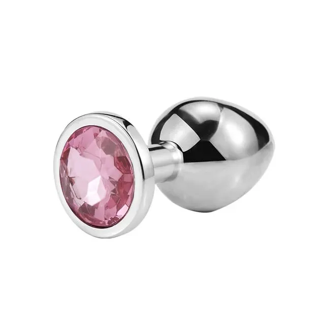 Anus Plug Anal Bead Adults Sex Toys Metal Butt Plug Stainless Steel Anal Plug With Jewelry Colorful Crystal for Women Adult Game