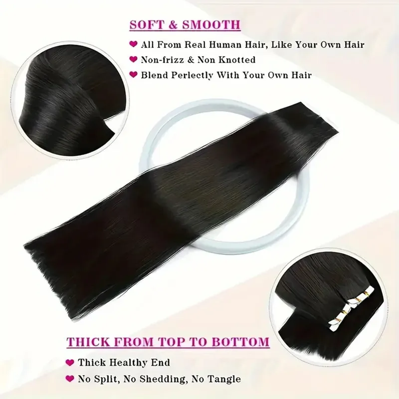 Straight Tape In 100% Real Remy Human Hair Brazilian Human Hair Extensions Skin Weft Adhesive Tape Hair Extensions 50G/set 20pcs