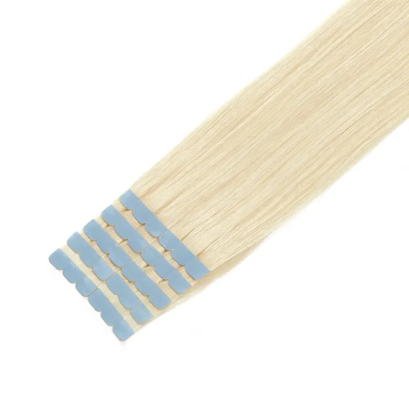 Mini Tape in Hair Extensions Human Hair 3x0.8cm Tiny Interface Tape Ins 360° Movement For Add Side Hair Volume Only 10pcs