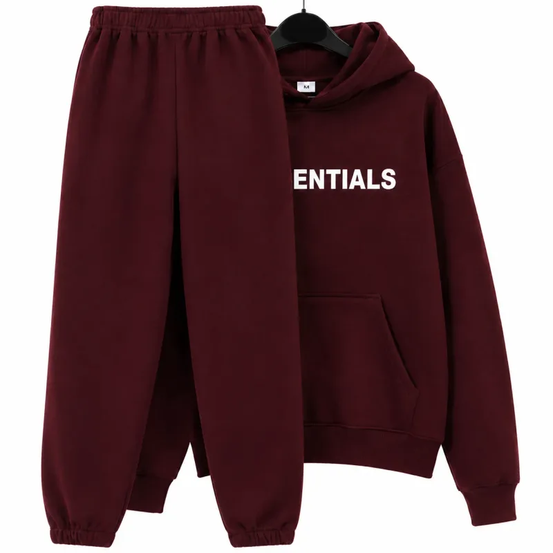 Men's and Women's Autumn and Winter Casual Print Drawstring Hoodies And Pants Set 2-Piece Hoodie + Sweatpants Brushed Loose Sweatshirt Suit，Hip-Hop Skateboard Casual Sportswear For Autumn And Winter