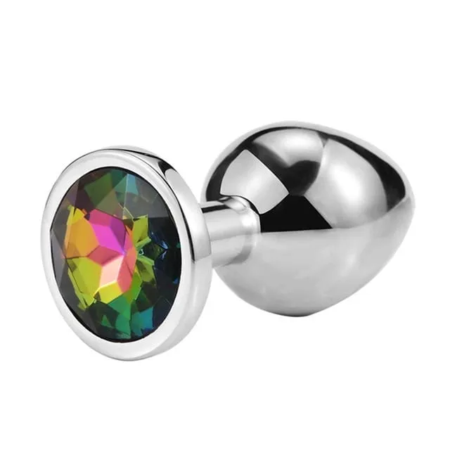 Anus Plug Anal Bead Adults Sex Toys Metal Butt Plug Stainless Steel Anal Plug With Jewelry Colorful Crystal for Women Adult Game