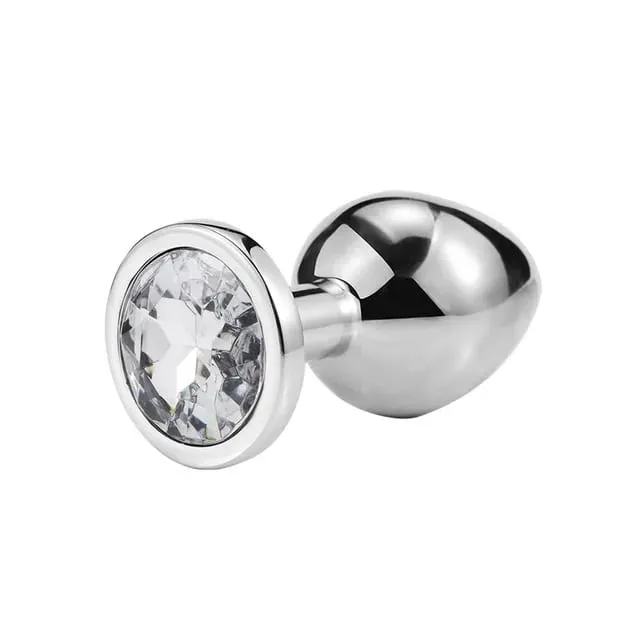 Anus Plug Anal Bead Adults Sex Toys Metal Butt Plug Stainless Steel Anal Plug With Jewelry Colorful Crystal for Women Adult Game