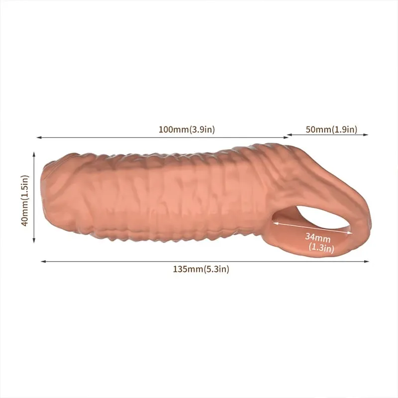 Thicken Penis Enlargement Sleeve Reusable Cock Ring Delay Ejaculation Penis Extender Condom Lock Ring Sex Toys Men Erotic Goods