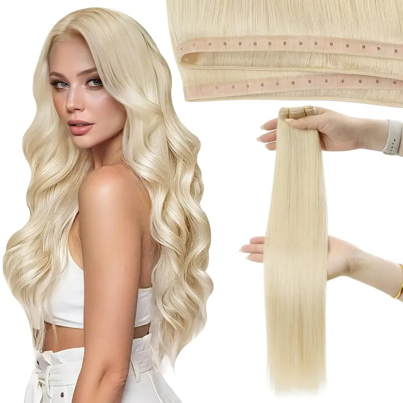 Moresoo Butterfly Weft Human Hair Extensions PU Hole Straight Extensiones De Cabello Humano Pu Hole Weft for Women and Party