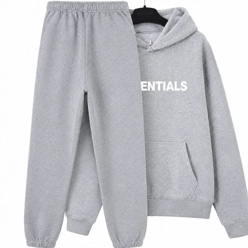 Men's and Women's Autumn and Winter Casual Print Drawstring Hoodies And Pants Set 2-Piece Hoodie + Sweatpants Brushed Loose Sweatshirt Suit，Hip-Hop Skateboard Casual Sportswear For Autumn And Winter