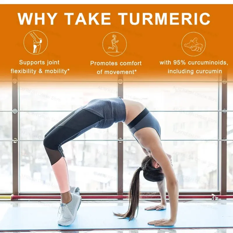 Curcumin Capsules Potent Anti-inflammatory Effects Relieve Joint Swelling Stiffness Slow Aging Improve Mood Promote Digestion