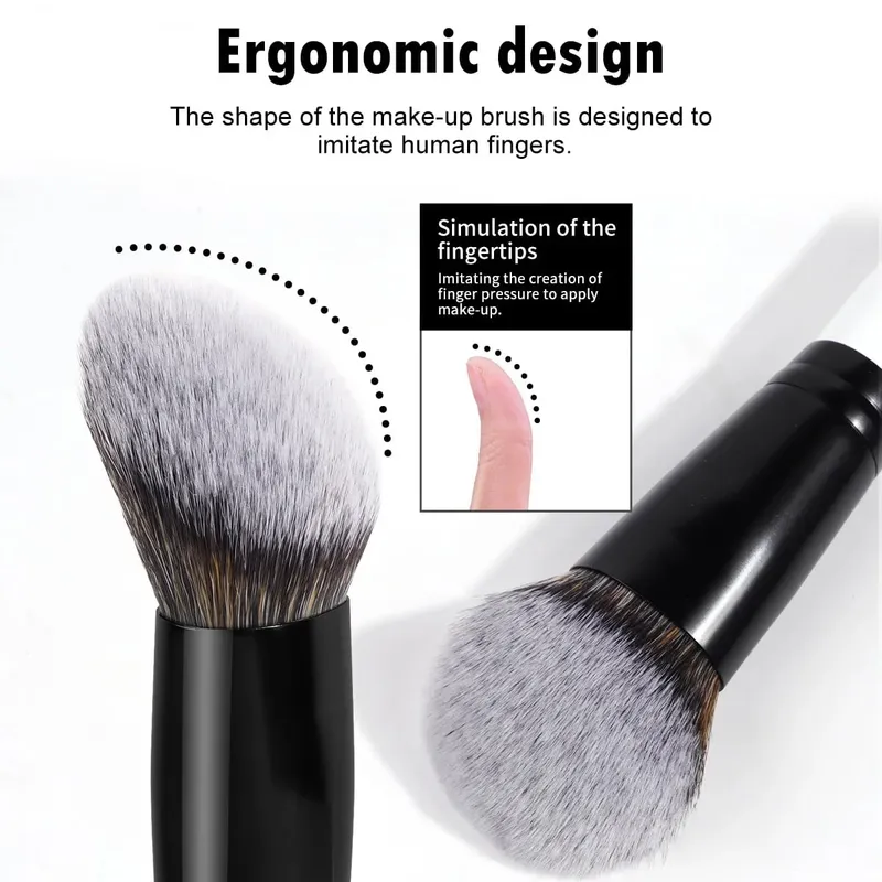 Makeup Brushes Foundation Contour Conceal 3pcs Angled Synthetic Kabuki Brushes for Blending Liquid Cream Powder Cosmetic