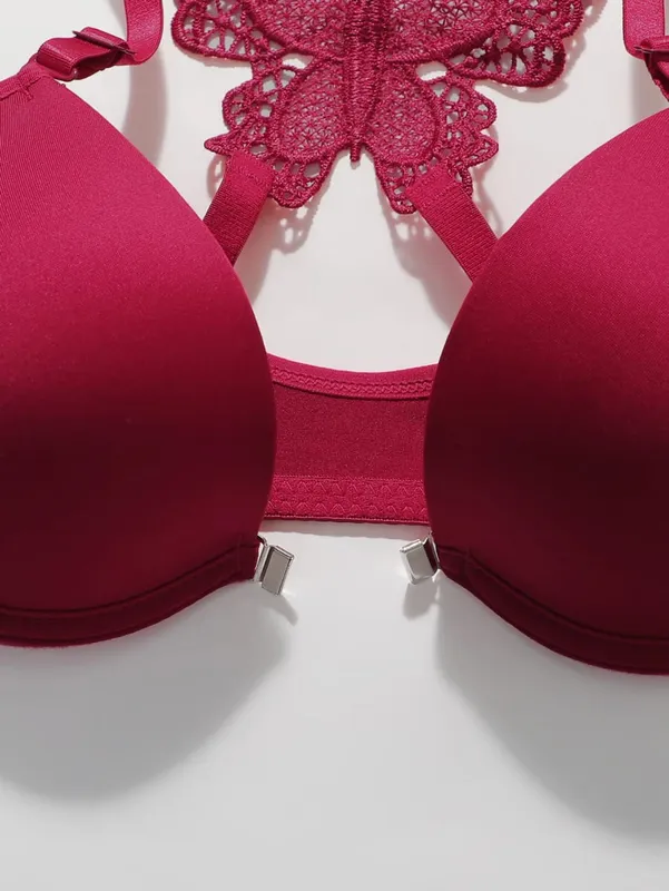 Women's Front Closure Push Up Bra and Panty Set Underwire Lingerie Set 2 Piece Underwear Sets Sexy Comfortable Daily Essentials