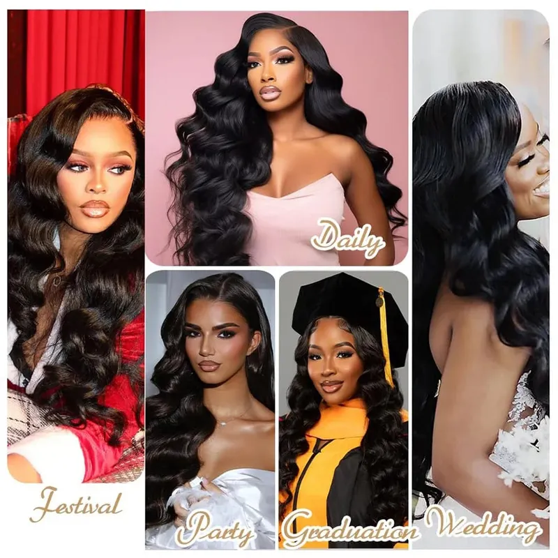 Ombre Clip Ins Synthetic Hair Extensions High Temperature Fiber Body Wave Brown 11 Clip Ins Daily Use Hair Piece Extensions