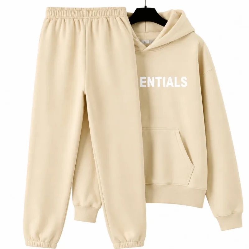 Men's and Women's Autumn and Winter Casual Print Drawstring Hoodies And Pants Set 2-Piece Hoodie + Sweatpants Brushed Loose Sweatshirt Suit，Hip-Hop Skateboard Casual Sportswear For Autumn And Winter