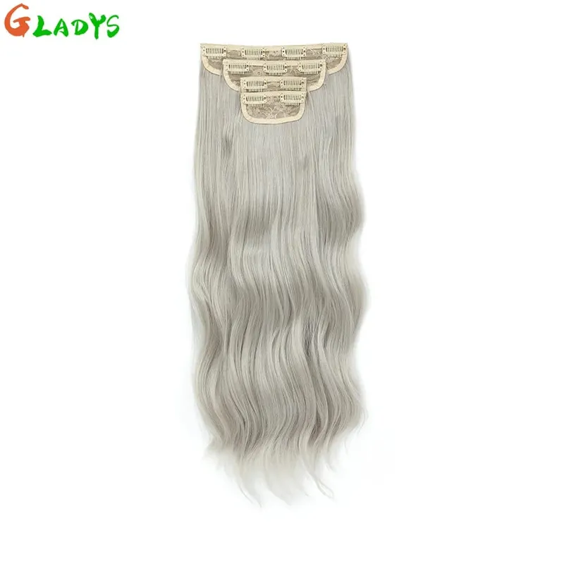 Ombre Clip Ins Synthetic Hair Extensions High Temperature Fiber Body Wave Brown 11 Clip Ins Daily Use Hair Piece Extensions