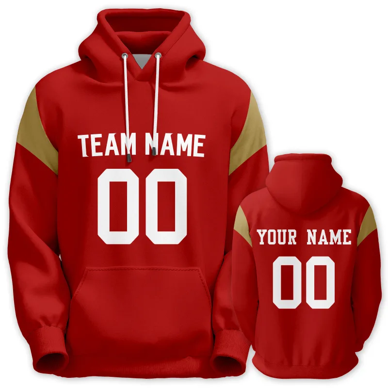 Men's Custom Football Hoodie Personalized Printed Team Name Number Sweatshirt Game Day Pullover Gift — image 2