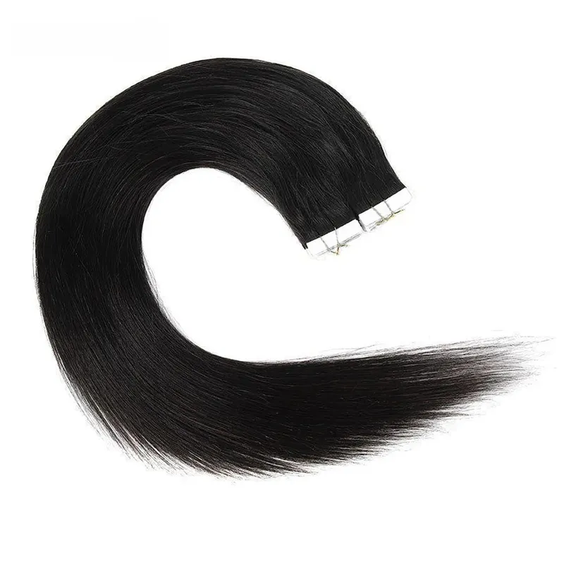 Tape Ins Human Hair Extensions Natural Black 16-26 inch 50G 20Pcs Skin Weft Seamless Invisible Silky Straight Remy Human Hair