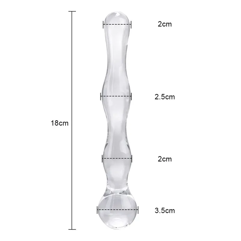 Godemichet Anal en verre de 19cm pour femmes et hommes, masseur de Prostate, masturbateur féminin, jouets sexuels, produits érotiques pour adultes