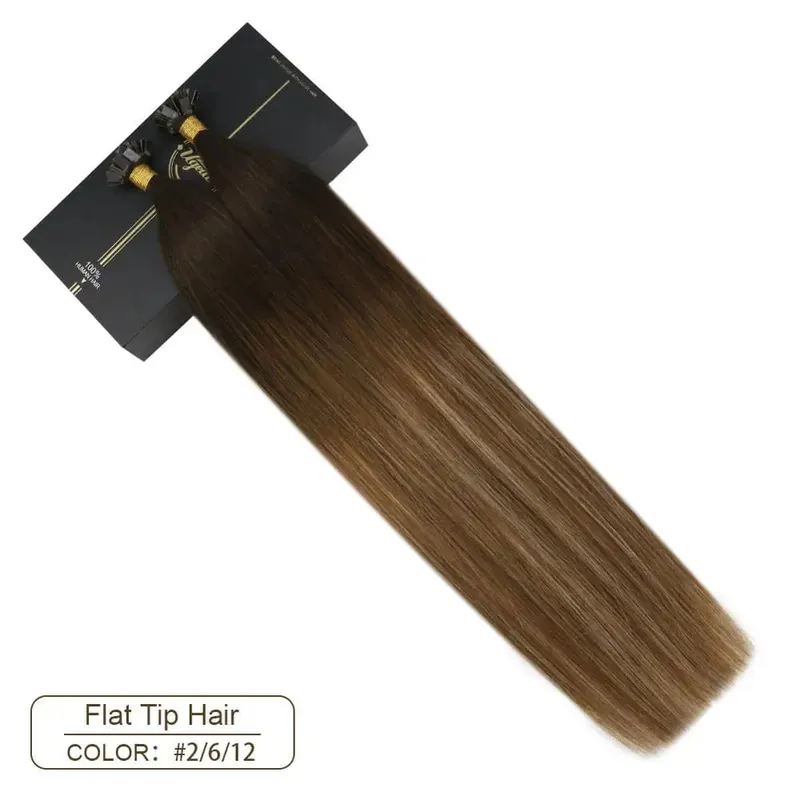 Ugeat FLAT TIP ต่อผมมนุษย์ผม Pre-Bonded Hair Extensions 14-24 "Keratin FLAT Human Hair balayage สีผม 1g/1 S