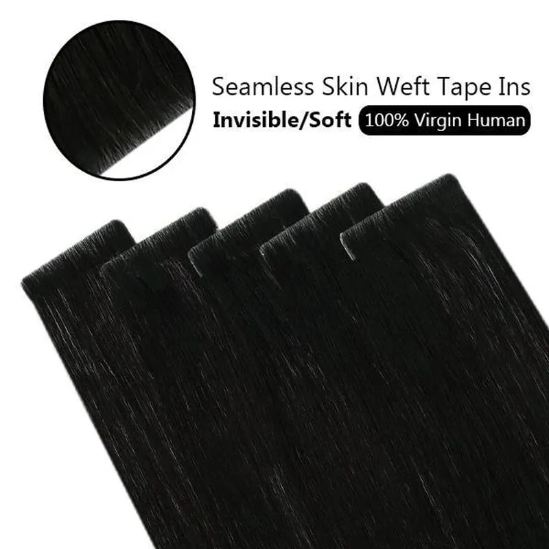 [12 Months] Ugeat Invisible Tape in Human Hair Extensions 10A Grade Seamless Skin Weft Injection Virgin Tape in Hair 2.5G/Pieces