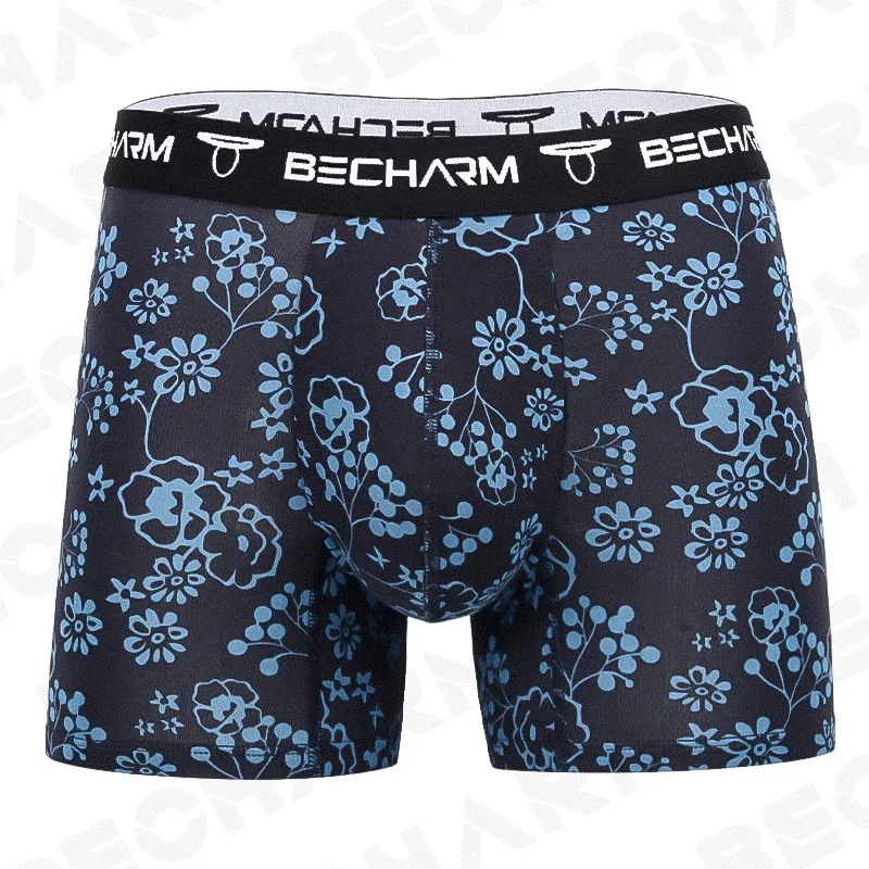 Becharm กางเกงชั้นในชายนักมวยกางเกงขาสั้นสีเทาขนาดใหญ่ชุดกางเกงผู้ชายกางเกงชายนักมวยชายเซ็กซี่เสื้อผ้าสั้น homme ร้อน