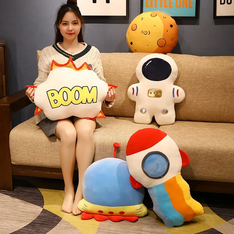 Δημιουργικό γεμιστό μαξιλάρι Space Astronaut Plush Toys Funny Simulation Mars Aviation Cushion για παιδιά Δώρο γενεθλίων Αγόρια