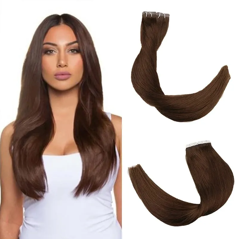 Toysww Real Human Hair Russian Hair Tape in Human Hair Extensions Blonde #60 For Woman Machine Made Remy Hair 20/40pcs