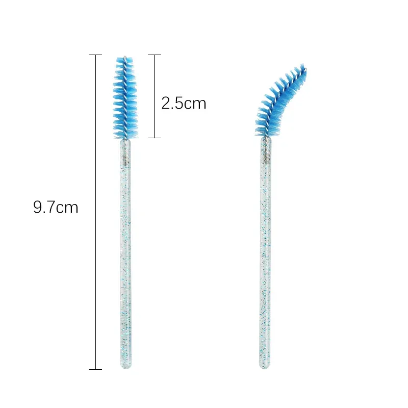 50 stk. Engangs øjenvippebørster Nylon brynbørste Crystal Mascara Wands Applikator øjenvipper Kosmetisk kam kvinder Makeup værktøj