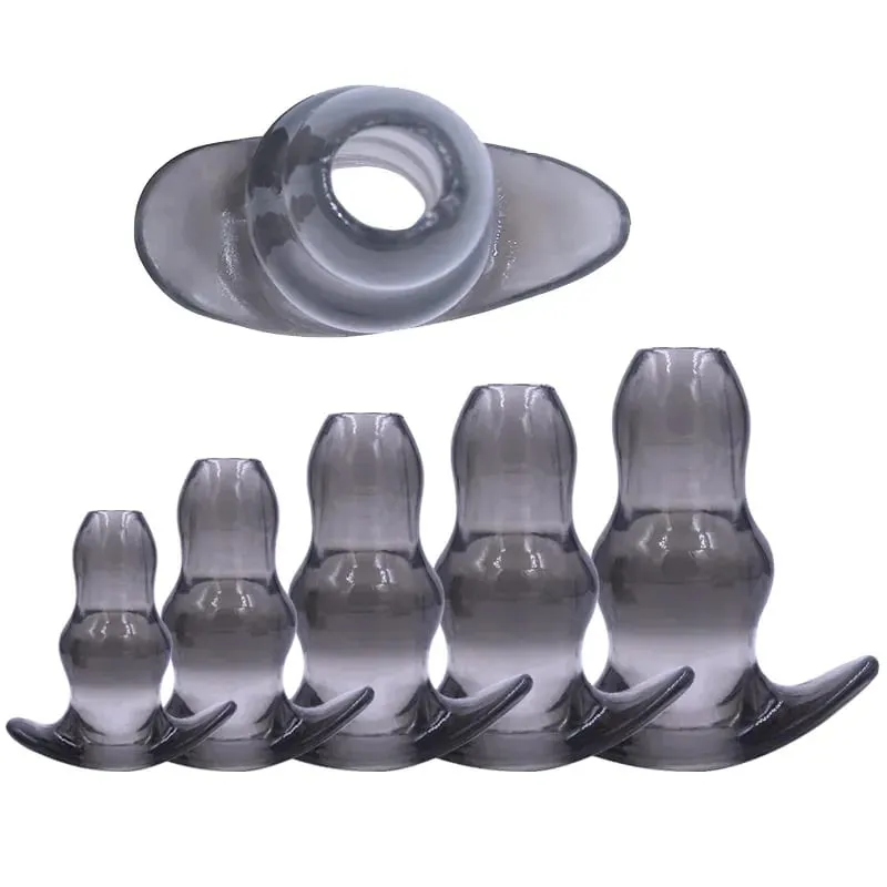 5Sizes Hollow Soft Anal Plug Prostate Massager Butt Plug Enema Sex Toy for Women And Men Anal Dilator Sexual Enhancement Product