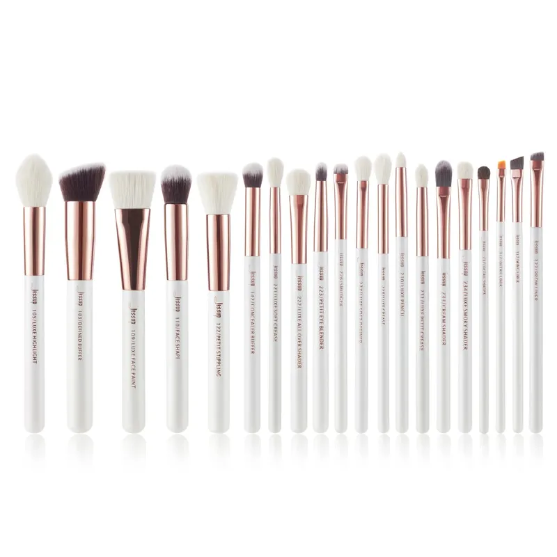 Jessup Professional Makeup Brushes Set 6-25pcs Makeup Brush Natural Synthetic Foundation Powder Highlighter Pearl White T215