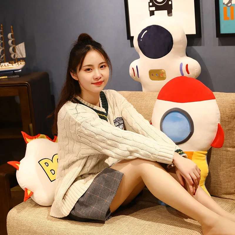 Δημιουργικό γεμιστό μαξιλάρι Space Astronaut Plush Toys Funny Simulation Mars Aviation Cushion για παιδιά Δώρο γενεθλίων Αγόρια