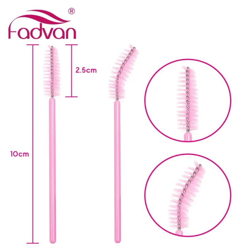 Fadvan 50 unidades/pacote pincéis de maquiagem plástico micro varinha ferramenta escova de cílios postiços preto/rosa/colorido suprimentos de extensão de chicote