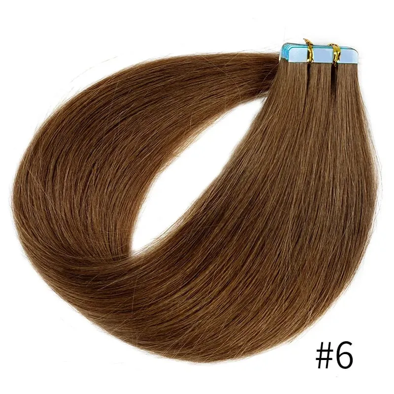 Doreen Copper Red Tape In Human Hair Extensions 16 to 22 Inch 50g/set PU Seamless Skin Weft 350# Colored Hair Extensions Tape in