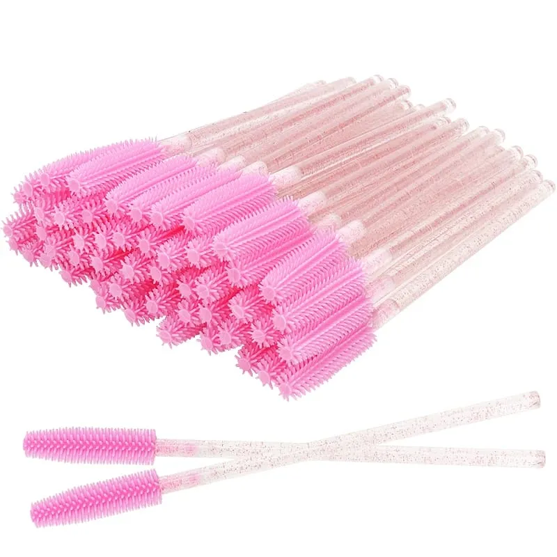 50 ks silikonové krystalové řasenky aplikátor jednorázové diamantové kartáčky na řasy hřeben pro ženy Krása štětec na make-up nástroje — image 10