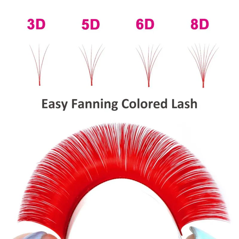 Fadvan Lungo 15-20mm Facile Smazzare Trucco Ciglia Misto 8-14mm Colorato Ciglia Finte Estensioni Ciglia Colore Verde/Viola/Rosso/Blu — image 4