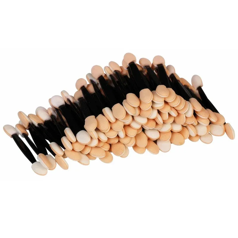Hot 5/30/50/100 STK Øjenskygge børste makeup børster Dobbeltsidet svamp Nylon sæt værktøj Make up øjenskygge børste Kosmetisk applikator