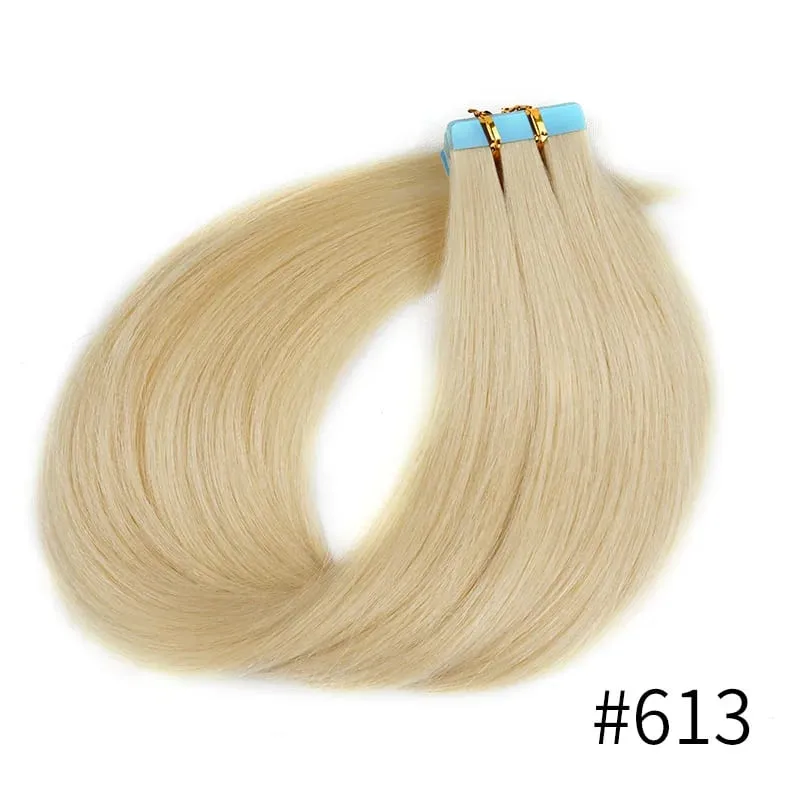 Doreen Copper Red Tape In Human Hair Extensions 16 to 22 Inch 50g/set PU Seamless Skin Weft 350# Colored Hair Extensions Tape in