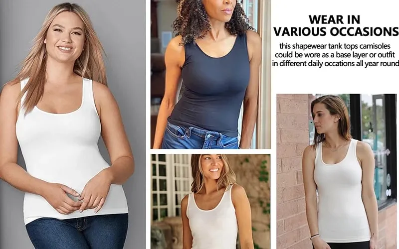 Áo ba lỗ dành cho nữ có tích hợp áo ngực Kệ áo ngực dây đeo rộng thông thường Yếm cơ bản không tay định hình với áo ngực có thể tháo rời