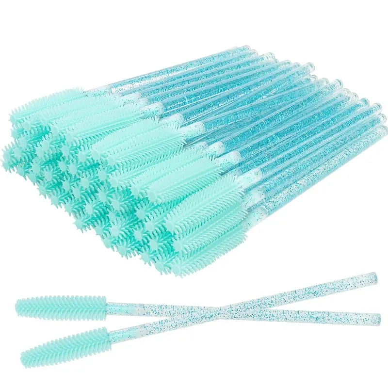 50 ks silikonové krystalové řasenky aplikátor jednorázové diamantové kartáčky na řasy hřeben pro ženy Krása štětec na make-up nástroje — image 9